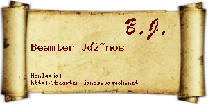 Beamter János névjegykártya